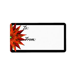 Art Deco Poinsettia to-from Etiket