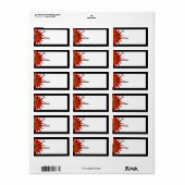 Art Deco Poinsettia to-from Etiket (Full Sheet)