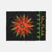 Art Deco Poinsettia WOW (gepersonaliseerd) Fleece Deken (Voorkant (Horizontaal))