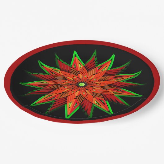 Art Deco Poinsettia WOW Papieren Bordje (Gekanteld)