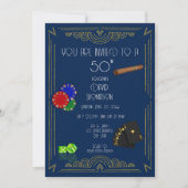 Art Deco Poker & Sigarenfeest Kaart (Voorkant)