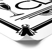Art Deco POP FIZZ CLINK kleurverandering B/G Poster (Hoek)
