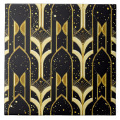 Art Deco Populair Zwart Goud Collectie Tegeltje (Voorkant)