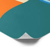 Art Deco Portret met geometrische achtergrond Poster (Hoek)