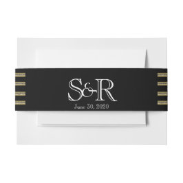 Art Deco Posh Bruiloft Belly Band Uitnodigingen Wikkel