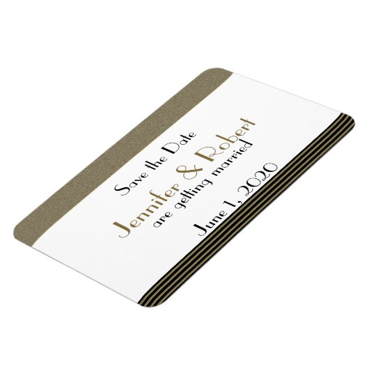 Art Deco Posh Bruiloft Bewaar de datum Magneet (Linkerzijde)