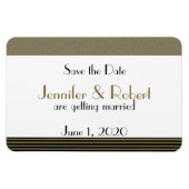 Art Deco Posh Bruiloft Bewaar de datum Magneet (Horizontaal)