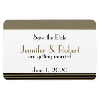 Art Deco Posh Bruiloft Bewaar de datum Magneet