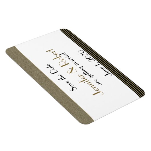 Art Deco Posh Bruiloft Bewaar de datum Magneet (Rechterzijde)