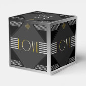 Art Deco Posh Bruiloft Favor Box Bedankdoosjes (Achterkant)