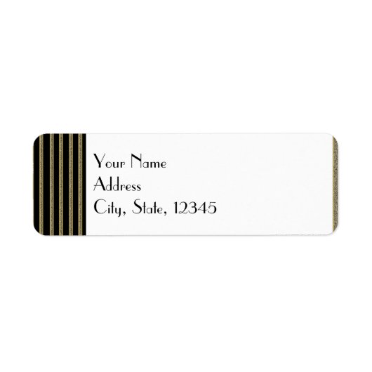 Art Deco Posh Bruiloft Label (Voorkant)