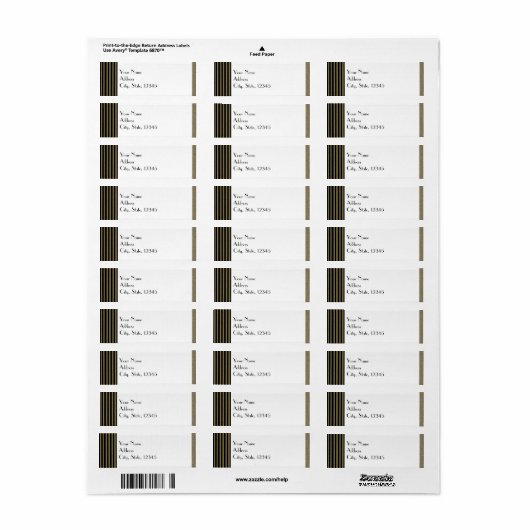 Art Deco Posh Bruiloft Label (Full Sheet)