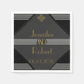 Art Deco Posh Bruiloft Servet (Voorkant)