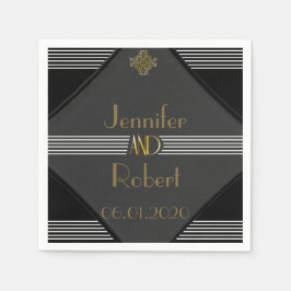 Art Deco Posh Bruiloft Servet