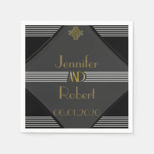 Art Deco Posh Bruiloft Servet