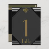 Art Deco Posh Trouwtafel nummer Briefkaart (Voorkant / Achterkant)