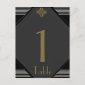 Art Deco Posh Trouwtafel nummer Briefkaart (Voorkant)