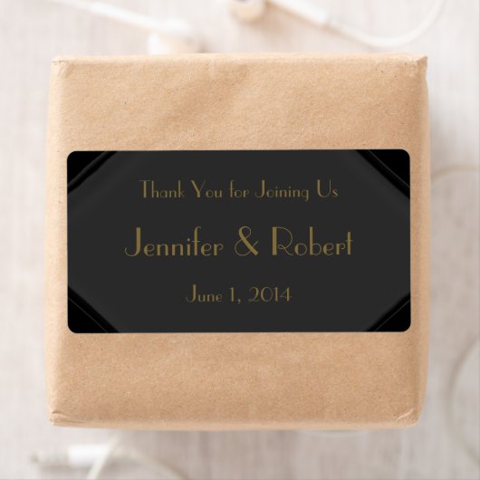 Art Deco Posh Waterflesetiket Etiket (Insitu)