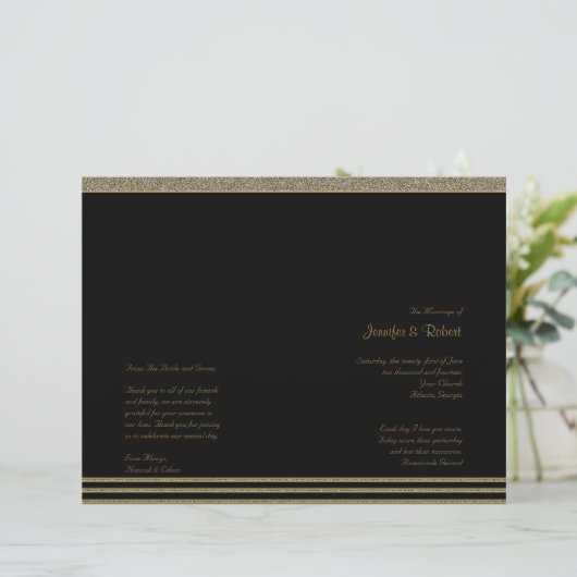 Art Deco Posh Wedding Programme (Staand voorkant)