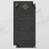 Art Deco Posh Wedding Programme Programmakaart (Voorkant / Achterkant)