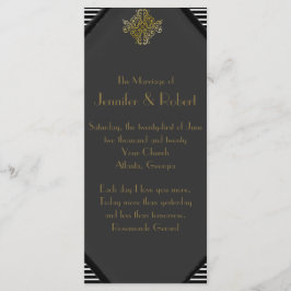 Art Deco Posh Wedding Programme Programmakaart