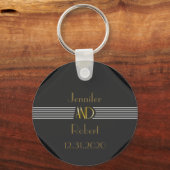 Art Deco Posh Wedding Sleutelhanger (Voorkant)