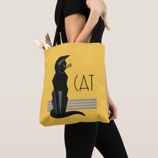 Art Deco Poster Cat Canvas tas (Dichtbij)
