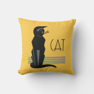 Art Deco Poster Cat Canvas tas Kussen