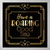 Art Deco Poster "Laten we feest als Gatsby" (Voorkant)