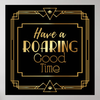 Art Deco Poster "Laten we feest als Gatsby"