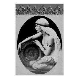 Art Deco-poster met vintage-danseres Perfect Poster