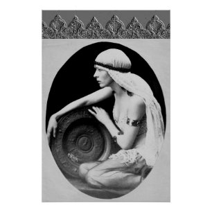 Art Deco-poster met vintage-danseres Perfect Poster