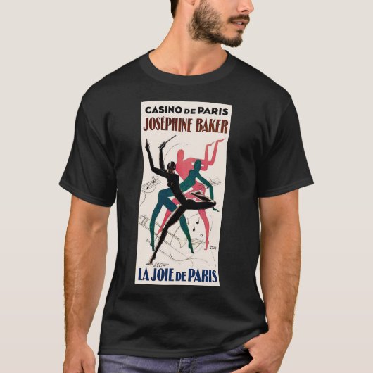 Art deco poster voor Josephine Baker. T-shirt (Voorkant)