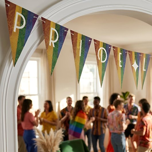Art Deco Pride-vlag | Pride Lives Here Bunting Vlaggetjes