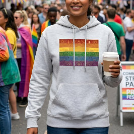 Art Deco Pride-vlag | Regenboog I Vintage jaren 19 Hoodie