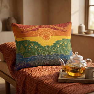 Art Deco Pride-vlag   Regenboog II Vintage jaren 1 Accent Kussen
