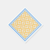 Art deco print in levendige kleuren geel servet (Hoek)