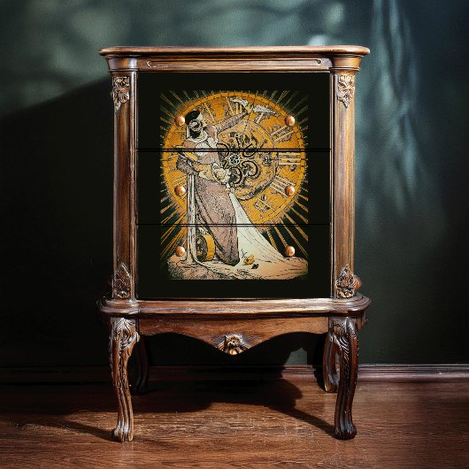 Art Deco Print uit Jugend Magazine 1900 Decoupage Tissuepapier