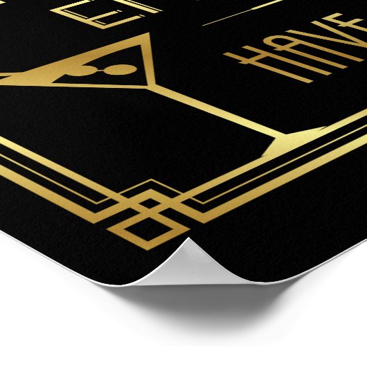 Art Deco ProHIBIBITION EINDT HIER Sign Print (Hoek)