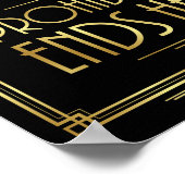 Art Deco ProHIBIBITION EINDT HIER Sign Print (Hoek)