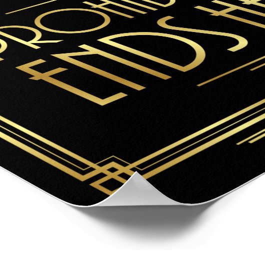 Art Deco ProHIBIBITION EINDT HIER Sign Print (Hoek)