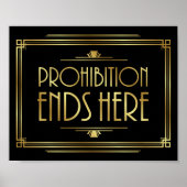 Art Deco ProHIBIBITION EINDT HIER Sign Print (Voorkant)