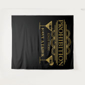 Art deco PROHIBITIE trouwfoto booth achtergrond Wandkleed (Voorkant (horizontaal))