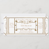 art deco prom ticket, junior prom, senior prom, wi kaart (Voorkant)