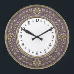 Art Deco Purple Grote Klok<br><div class="desc">Great clock design. You will love it like others. Be free to use this design for other product you like or to customize and add your text. Follow me for more. Thank you. Have a nice day.</div>