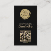 Art Deco QR-code zakelijk logo Visitekaartje (Voorkant)