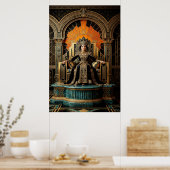 Art Deco Queen Throne Gilded Palace Gold Poster (Keuken)