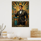 Art Deco Queen Throne Gilded Palace Gold Poster (Keuken)