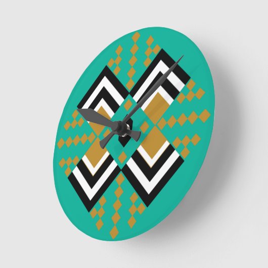 Art Deco Quilt geïnspireerd Ronde Klok (Hoek)