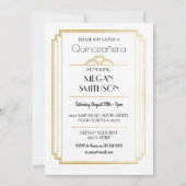 Art Deco Quinceanera Birthday Party 1920 Uitnodige Kaart (Voorkant)